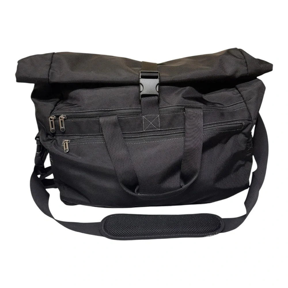 Timbuk2 Hemlock Duffel Roll-top Velcro Messenger Bag, Black, Crossbody